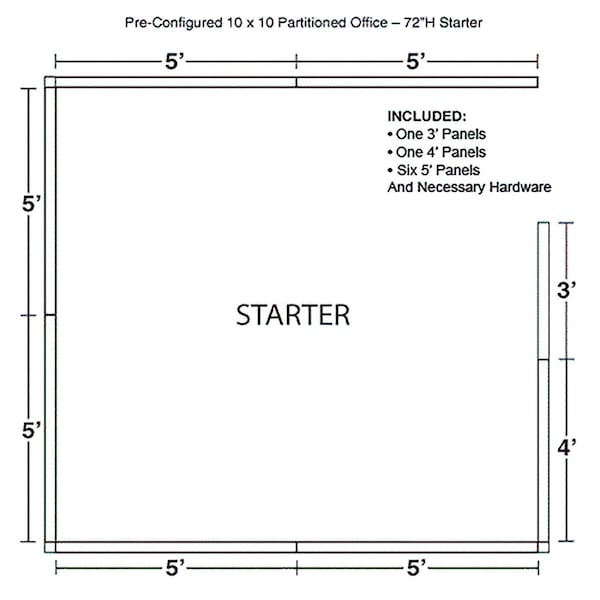 Interion By Global Industrial 120 in D X 72 in H, 120 in W X Fabric Panels / Wood Frame / Steel Connectors, Blue 236630BL - main